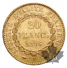 FRANCE-1896A-20 FRANCS-III REPUBLIQUE-SUP-FDC