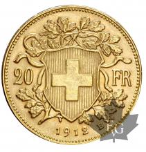 SUISSE-1912-20 FRANCS HELVETIA-prFDC