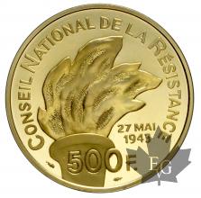 FRANCE-1993-500 FRANCS-RÉSISTANCE-PROOF