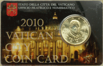 VATICAN - 2010 - 50 CENT - Vatican City Coin card