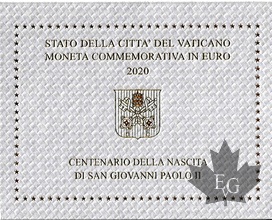 VATICAN-2020-2 EURO commemorative Centenario Giovanni Paolo II 
