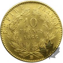 France-10 francs or gold-Napoleon III Empereur-tête nue/laurée
