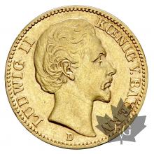 Allemagne-Baviere-Louis II-20 Marks gold