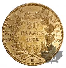 France-1855BB-20 Francs or-Strasbourg