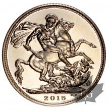 Royaume Uni - souverain or - sovereign gold - sterlina - 2015