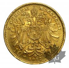 Autriche-10 Couronnes-1912-refrappe