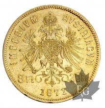 Autriche- 20 Frs - 8Fl-1870-1889-gold-or