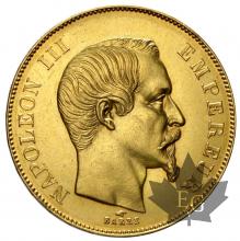 France - 50 francs or gold  Napoleon III 1855-59-Tête nue