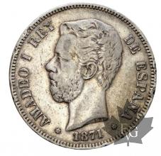 Espagne-5 Pesetas-Amedeo I 1871-1875