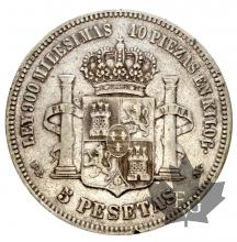 Espagne-5 Pesetas-Alfonso XII-1875-1881