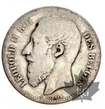 Belgique-2 Francs Leopold II-argent-silver