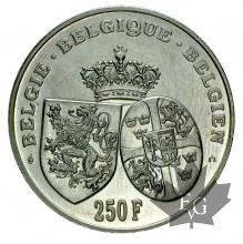 Belgique- 250 francs argent-types mixtes