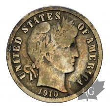 USA-one dime Barber-argent