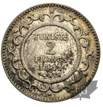 Tunisie-2 Francs-argent