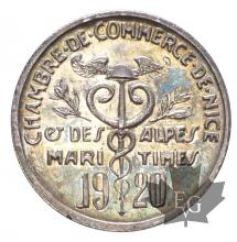 CHAMBRE DE COMMERCE DE NICE-5 CENT-1920-SILVER-SUP-FDC