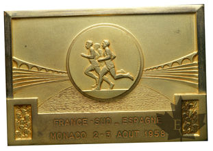 France-Sud-Espagne-Monaco 2 et 3 AOUT 1958, plaque uniface