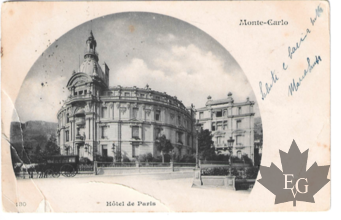 CARTE-POSTALE-MONACO-HOTEL-DE-PARIS-ECRITE