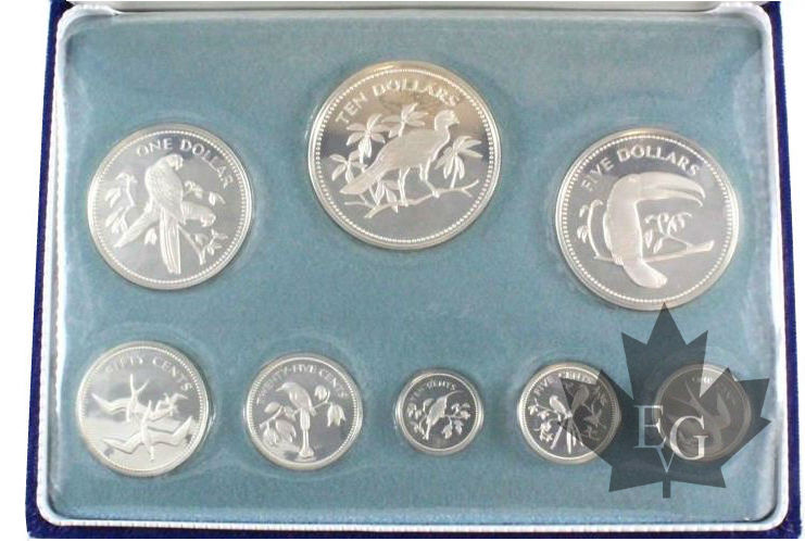 Serie di monete a 1974 1 Cen FDC 9764040 Belize Brillant fior di conio 