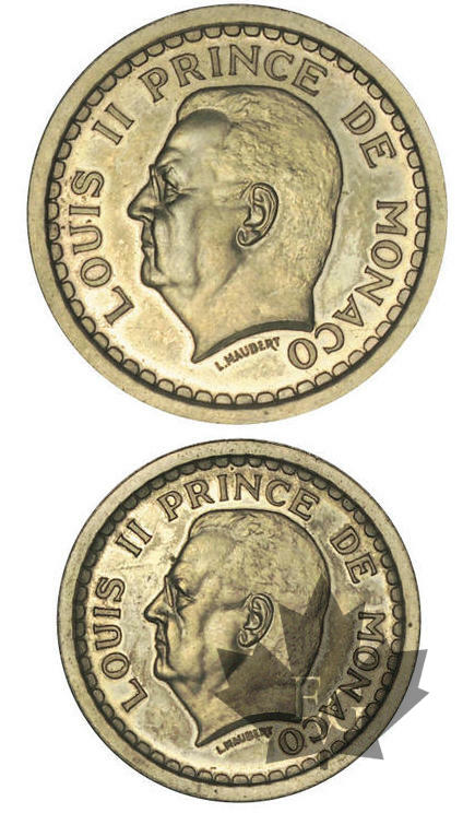 Coins - MONACO-1943-ESSAI DE 1 & 2 FRANCS LOUIS II-FDC