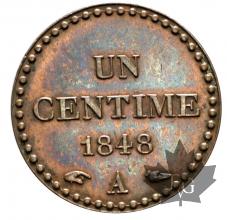 FRANCE-1848A-UN CENTIME-TTB-SUP