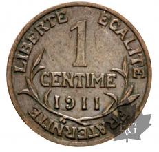 FRANCE-1911-1 CENTIME-TTB-SUP