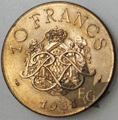 MONACO-1981-10 FRANCS