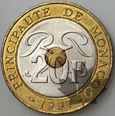 MONACO-1997-20 FRANCS