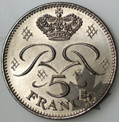MONACO-1975-5 FRANCS