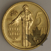 MONACO-1976-5 CENT ESSAI