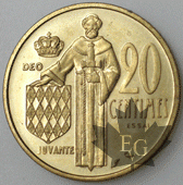 MONACO-1962-20 CENT ESSAI