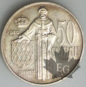 MONACO-1962-50 CENT-ESSAI ARGENT