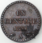 FRANCE-1851A-1 CENTIME