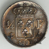 FRANCE-1829A-1/4 FRANC