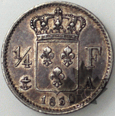 FRANCE-1830A-1/4 FRANC