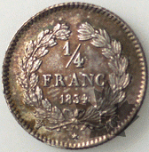 FRANCE-1834W-1/4 FRANC