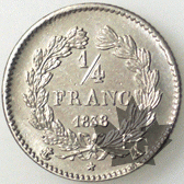 FRANCE-1838A-1/4 FRANC