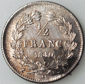 FRANCE-1840A-1/2 FRANC