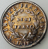 FRANCE-1811A-DEMI FRANC