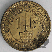 MONACO-1924-1 FRANC- crédit foncier- TTB