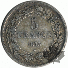 BELGIQUE-1835-5 FRANCS-TTB+