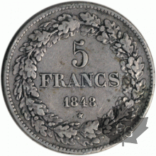 BELGIQUE-1848-5 FRANCS-TB-TTB