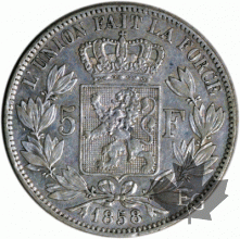 BELGIQUE-1858-5 FRANCS
