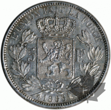 BELGIQUE-1865-5 FRANCS