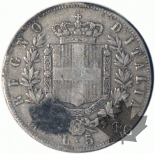 ITALIE-1865N-5 Lire-Vittorio Emanuele II- Napoli- TB