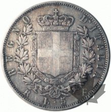 ITALIE-1870R-5 Lire-Vittorio Emanuele II-Roma-TB-TTB