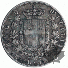 ITALIE-1871R-5 Lire-Vittorio Emanuele II-Roma-TB-TTB