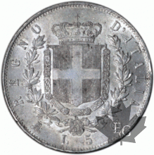 ITALIE-1873M-5 Lire-Vittorio Emanuele II- Milano-SUP