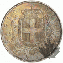 ITALIE-1874M-5 Lire-Vittorio Emanuele II-Milano-pr SUP