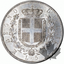 ITALIE-1876R-5 Lire-ROMA-SUP-FDC