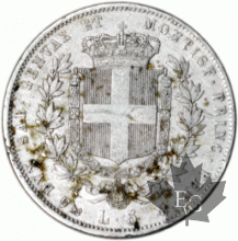 ITALIE-1851G-5 Lire-Vittorio Emanuelle II-Genova-TTB